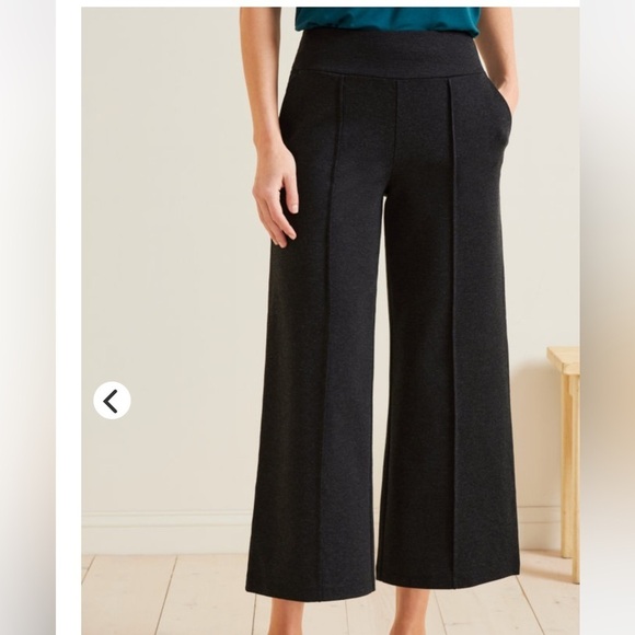 Garnet Hill Pants - Garnet Hill Comfort Cropped Wide Leg Dark Blue Pants Sz XL.(J-8)